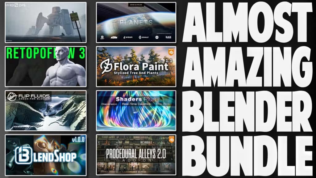 The Blender Market Best of 2024 Humble Bundle is a huge collection of Blender assets/plugins/addons including HardOps and others