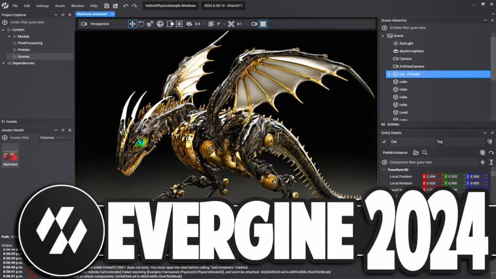 The free C# powered Evergine (formerly Wave Engine) game engine just released Evergine 2024 with .NET 8 support, prefab editor and more