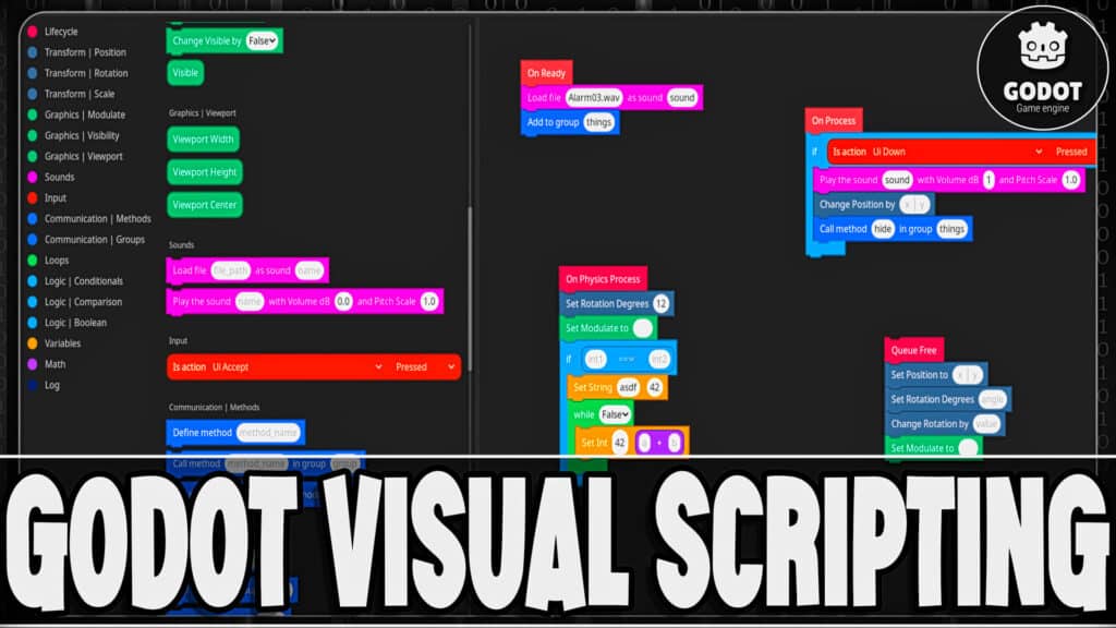 There is a new Visual Programming Language for the Godot game engine, the Block Coding plugin adds Scratch style visual code.