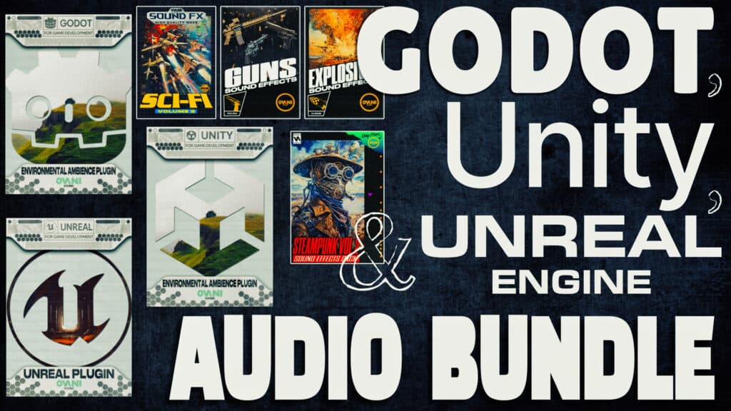 Audio Arcade: The Definitive Collection of Music and Sound by Ovani Humble Bundle with Godot, Unity and Unreal Engine ambient audio plugins