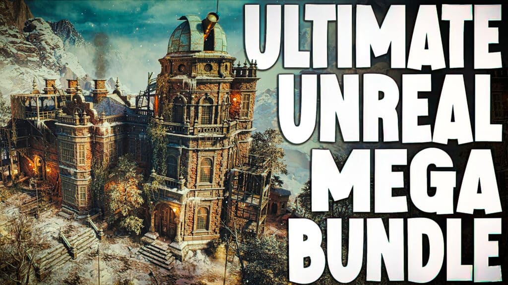 The Ultimate Unreal Mega Bundle is a HUGE collection of game assets for UE5, models, shaders, characters, sound FX and 3D environments